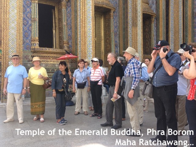 Tourist visiting the Grand Palace and the Temple of the Emerald Buddha on 3 December 2013